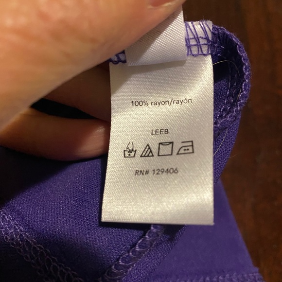 Venus purple deep V front and back with lace embroidered tunic top SZ 16 - Picture 5 of 6